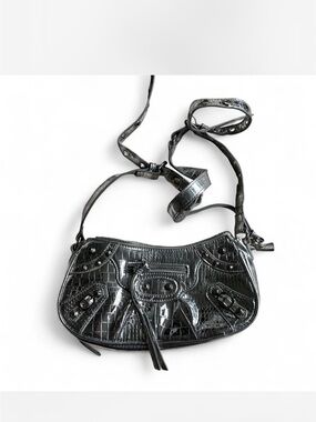Public desire silver croc crossbody bag